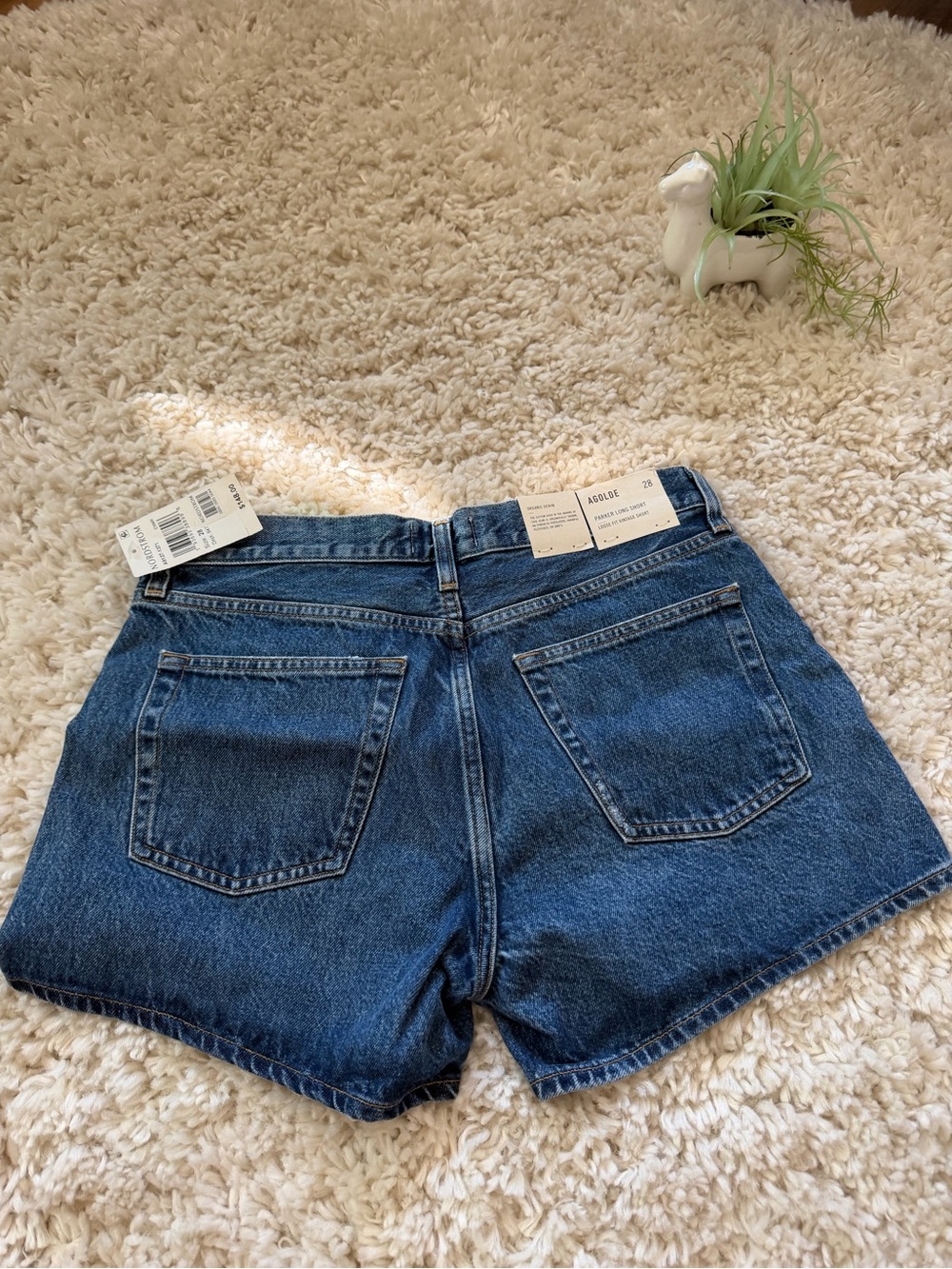 Agolde NWT super cute and thick jean Dark Blue High-Rise Denim Shorts - Picture 2 of 5